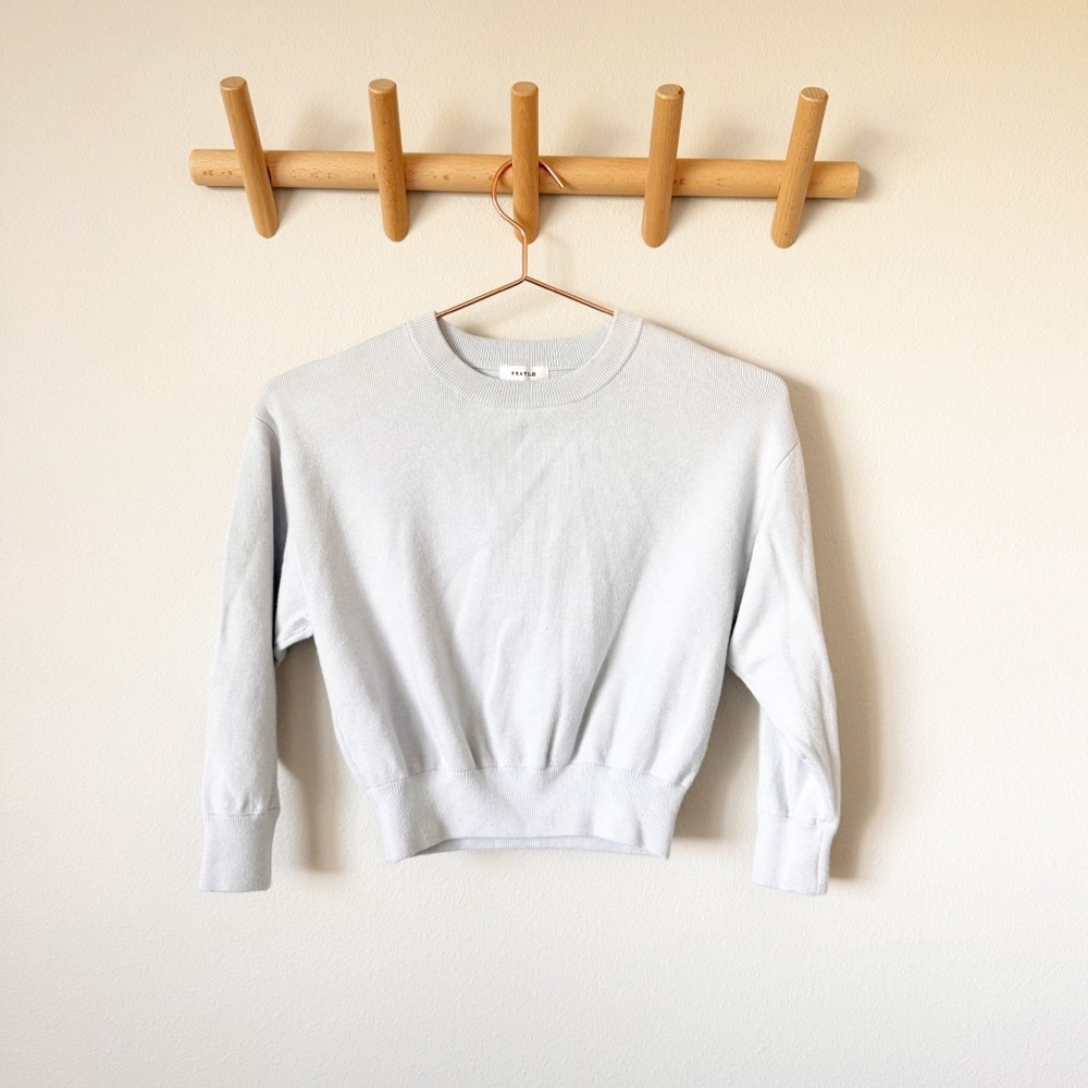 Fray I.D. Light Blue Cropped Sweater